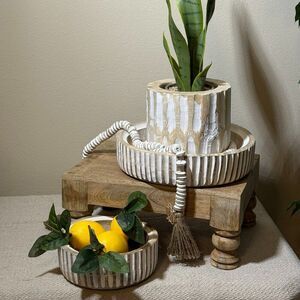 Hand Carved Mango Wood Sharing Bowl Set